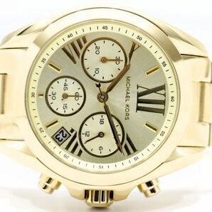 453 MICHAEL KORS CHRONOGRAPH QZ MK-5798 マイケルコース クロノグラフ ゴールドカラー クォーツ ボーイズ 腕時計 純正ブレス 箱 説の画像3