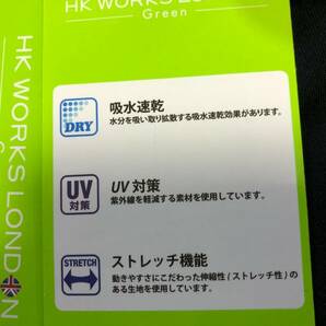 HK WORKS LONDON Green(コシノヒロコゴルフ)春夏 新品 吸水速乾,UV対策,ストレッチ機能 モックネック半袖シャツ TMKIT-2C-46(ネイビー)Ｌの画像4