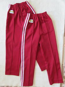 !!ASICS jersey trousers 120* 2 ps together set!! dark red 2 line, physical training clothes gym uniform jersey under kindergarten child care . put on change . change 