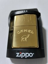 未使用品　CAMEL　Zippo　BRASS　キャメル　ジッポー　ブラス　ハイポリッシュ仕上げ　金色インサイドユニット　懸賞当選希少品 2005年製造_画像1