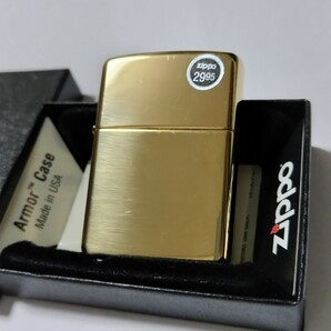 未使用品 Armor Case Zippo Brass Case アーマージッポー ブラスケース #169 ハイポリッシュ仕上げ 2011年製造 未開封 新品の画像1