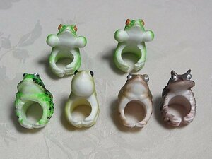 抱きつきカエルリング　だきつき　蛙　カエル　指輪　全５種６個