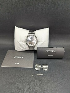 1 jpy start! operation goods koma attaching [CITIZEN 8229-105145 self-winding watch mechanical skeleton silver ] Citizen brand watch wristwatch clock 