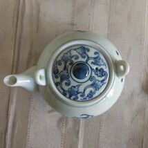 美品【 翠泉 】土瓶茶器 木製 盆付き ペルシャ紋 急須 蓋付き湯呑 5客セット 和食器 茶器セット_画像7