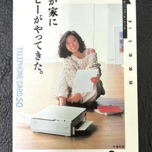 ◇◆3555a 中森明菜 テレホンカード Canon キャノン ファミリーコピア NTT 50度 未使用 現状保管品◆◇の画像1