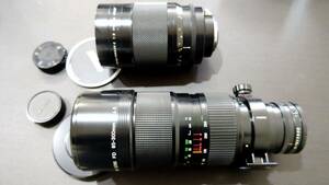 キャノンズームレンズＦＤ85−300mm1：4.5レンズ素人目カビ無し／ニコンReflex−ＮＩＫＫＯＲ，Ｃ1：8f＝500mmレンズカビありおまとめ2点