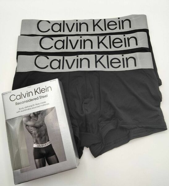 【Lサイズ】Calvin Klein(カルバンクライン) ローライズボクサーパンツ ブラック 3枚組 男性下着 NB3074