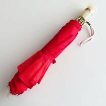 M05 Christian Dior クリスチャンディオール ロゴ 折りたたみ傘 雨傘 レッド_画像10