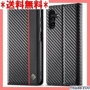 ZTOFERA Samsung Galaxy A54 耐久性 便利 炭素繊維テクスチャ スマホケース 赤い縦線 405