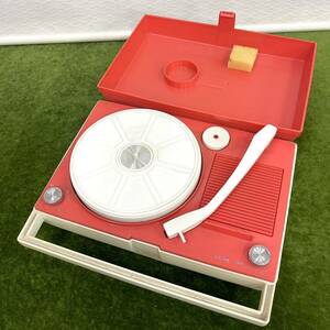 B ** simple operation verification settled retro / at that time thing / Vintage takt/ tact portable record player TP-33