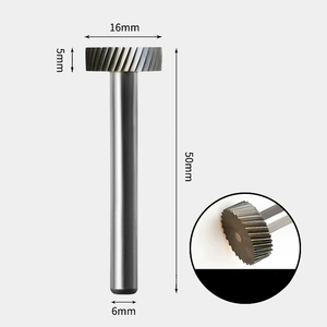 16 x 5mm T字 円型 シャンク径 6mm 超硬 ロータリーバー リュータービット 超硬バー