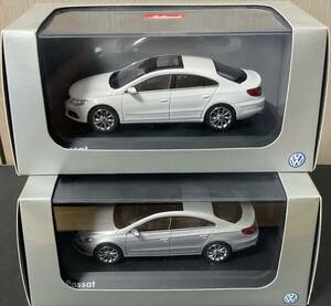 レア♪1/43Schuco(VW特注)フォルクスワーゲン・パサート(VOLKSWAGEN PASSAT CC)白と銀メタ2台セット♪