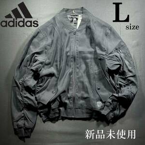 1円〜 Lsize adidas アディダス ID2.0 ボンバージャケット 黒 ブラック ウェア 伸縮性 ゆるい オールシーズン アウター ゴルフ パーカー