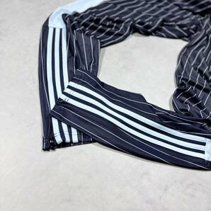 1円〜 Msize アディダス トラックパンツ ジャージ ストライプ ダークブルー テーパード ジョガー ランニング 人気 ライン adidas の画像6