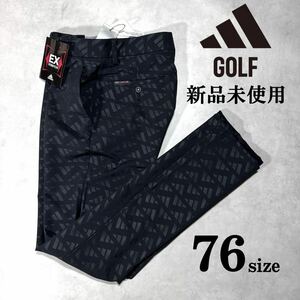 1 иен ~ новый товар 76size Adidas Golf EX стрейч Golf брюки adidas golf тиснение общий рисунок 3 полоса ощущение роскоши популярный конический чёрный 