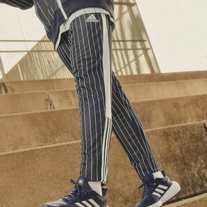 1円〜 Msize アディダス トラックパンツ ジャージ ストライプ ダークブルー テーパード ジョガー ランニング 人気 ライン adidas の画像10