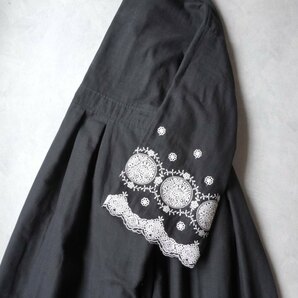 ハンドメイド♪cotton黒色ダブルガーゼ♪スカラップ白色刺繍OP♪の画像9