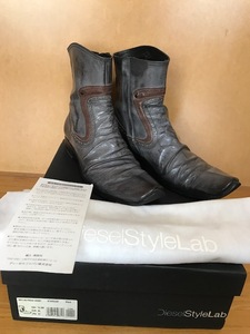 DIESELディーゼル DieselStyleLab　メンズアンクルブーツ　ウェスタンブーツ　スターダストブラック　27㎝　美品