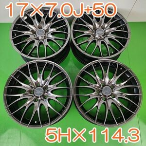 【送料無料】 即決 WORK STEEZ 17×7.0J+50 PCD 5H×114.3 ワーク スティーズ アルミホイール アルミ 社外 ホイール 5穴 4本セット YH262