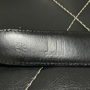 美品 dunhill ダンヒル レザーベルト ベルト シルバーバックル ロゴ型押し カウハイドレザー イタリア製 紳士 メンズ 黒 通勤 ビジネスの画像5