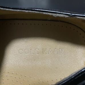 使用僅か COLE HAAN コールハーンC07941 9.5D≒27cm レザーシューズ ビジネスシューズ ウイングチップ メダリオン ブラック 紳士 高級靴の画像8