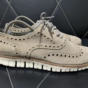 極美品 COLE HAAN コールハーン C12980 7M≒24.5cm レザーシューズ レザースニーカー ウイングチップ メダリオン サンド 軽量 通気性抜群の画像4