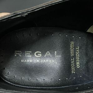 使用感少 REGAL リーガル W25B 25cm レザーシューズ ビジネスシューズ ウイングチップ メダリオン ブラウン グッドイヤーウェルト製法 紳士の画像8