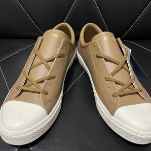 未使用 展示品 箱付き CONVERSE ALL STAR コンバース オールスタークップレザー レザーシューズ レザースニーカー ブラウン系 メンズ 春夏の画像3