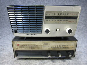 * Junk NATIONAL vacuum tube radio 2 pcs. set | that time thing antique old former times Showa Retro Vintage National *