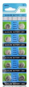 * кнопка батарейка 10 шт LR44 ENERGIZERA76 DURACELLLR44 RX76A RAYOVACRW82 TIMEXKA VARTAV13GA др. сменный |1.5V