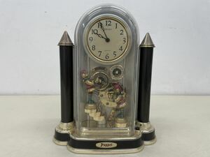 【動作品】SEIKO セイコー Puppet パペット RY410S からくり時計 QUARTZ 置き時計 レトロ アンティーク 現状品