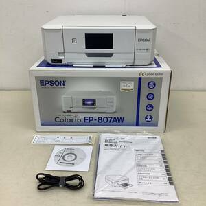 ＊EPSON エプソン EP-807AW インクジェットプリンター 複合機 Colorio カラリオ 通電OK 現状品 取説 元箱付き