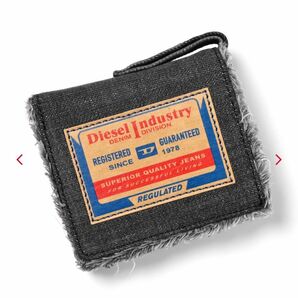 [新品未使用]DIESEL、ディーゼル、２つ折り財布、黒色、ウォレット、デニム、ノベルティ、ヴィンテージ、男女兼用、箱付き