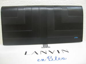 定価18700円LANVIN en Bleu ランバン オン ブルー 箱付き 牛革レザー 長財布 二つ折り 新品