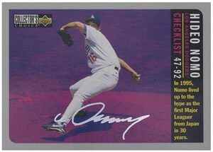 即決! 1995 野茂英雄 MLB UPPER DECK C/C Checklist 銀署名 カード