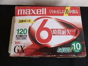 maxell　VHS T-１２０ GX　６時間耐久テープ　カセットテープ　８パック売り　未使用品　　　∞１８