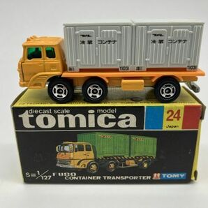 B1-478 トミカ 黒箱 トミー TOMY TOMICA ミニカー 保管品 日本製 NO.24 三菱 ふそう 冷蔵コンテナ 運搬車の画像1