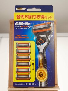 [Gillette]ji let [PROGLIDE/ Pro g ride 5+1 электрический ] корпус + бритва 6 шт есть выгода комплект [ не использовался ]