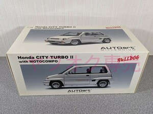 オートアート 1/18 ホンダシティターボ２ 開封品本体未使用 モトコンポ欠品 AUTOART HONDA CITYTURBO2