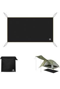 GOGlamping グランドシート ツーリングドームテント用四角テントシート レジャーシート 防水 軽量420D コンパクト 210*120cm（ブラック）