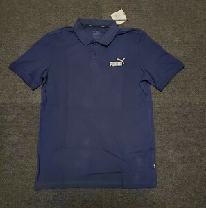 新品　プーマ　Puma　ポロシャツ　Polo　無地　紺色　半袖Tシャツ　ゴルフ 半袖Tシャツ　ロゴ刺繍　M