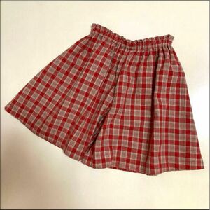 夏用ショートパンツ 半ズボン 赤 チェック柄 部屋着 子供 大人 レディース ガール 女の子
