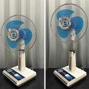 National/ナショナル★ 30cm座敷扇★F-30H1L★ELECTRIC FAN★9A03★青色3枚羽根★昭和レトロ ★JAS No.571161★ジャンク品 ★040392の画像4