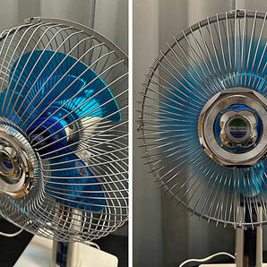 National/ナショナル★ 30cm座敷扇★F-30H1L★ELECTRIC FAN★9A03★青色3枚羽根★昭和レトロ ★JAS No.571161★ジャンク品 ★040392の画像5