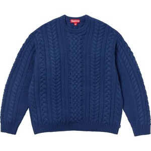 Supreme - Applique Cable Knit Sweater 紺L シュプリーム - アップリケ ケーブル ニット セーター 2023FW