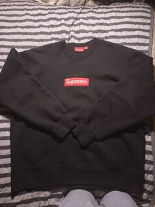 Ｌ美品　Supreme Box Logo Crewneck Black Largeブラック 黒　クルーネック ボックスロゴ