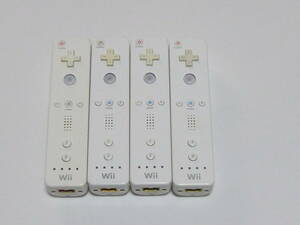 R086【即日発送 送料無料 動作確認済】Wii リモコン　4個セット　任天堂　純正品　RVL-003 白　ホワイト コントローラ
