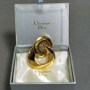 564/4　GJ60392　Christian Dior　クリスチャンディオール　ブローチ　ゴールドカラー　GERMANY　ヴィンテージ　アクセサリー