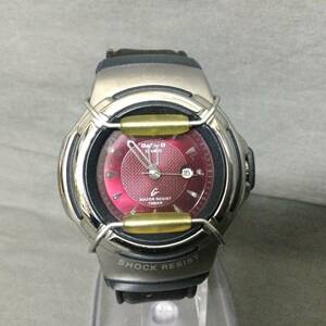 564/17　GJ60502　CASIO　Baby-G　BG-26　3針　カレンダー　稼働　腕時計　シルバーカラー×レッド　カシオ　ベビーG