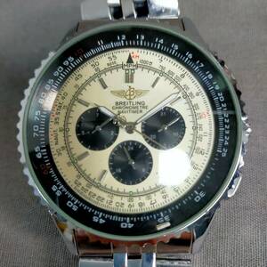 564/30　GJ60456　BREITLING　1884　CHRONOMETRE　NAVITIMER　自動巻き　メンズ　文字盤ホワイト　ベルト破損　腕時計　ブライトリング